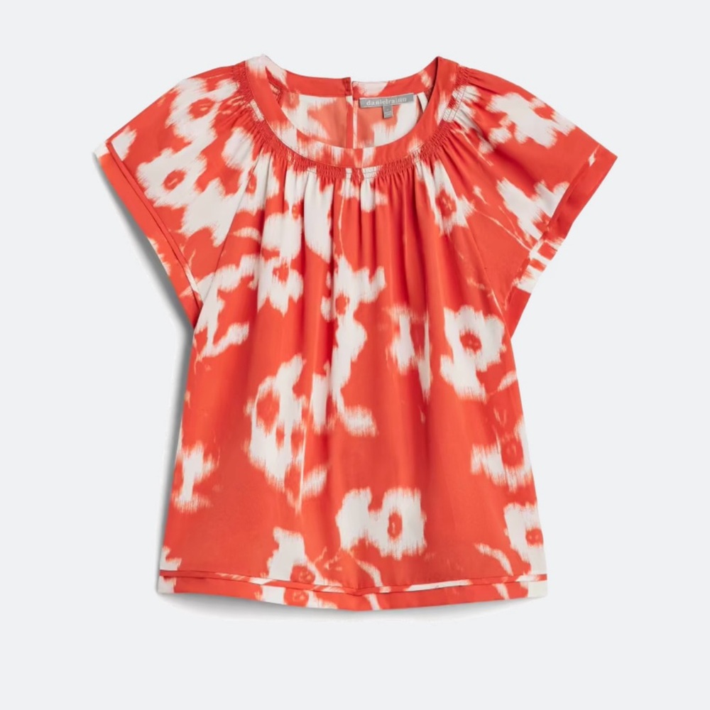 Daniel Rainn Coral and White Floral Blouse